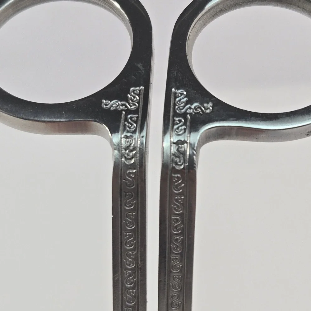 Wickman Stainless Steel Candle Wick Trimmer Etched Scroll Design Scissor Style